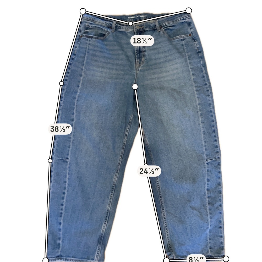 Old Navy Womens Jeans Sz 18 Blue High Rise Baggy Barrel Leg Seamed Denim 804400 - Picture 8 of 8